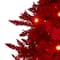 6ft. Pre-Lit Red Fraser Fir Artificial Christmas Tree, Red Lights